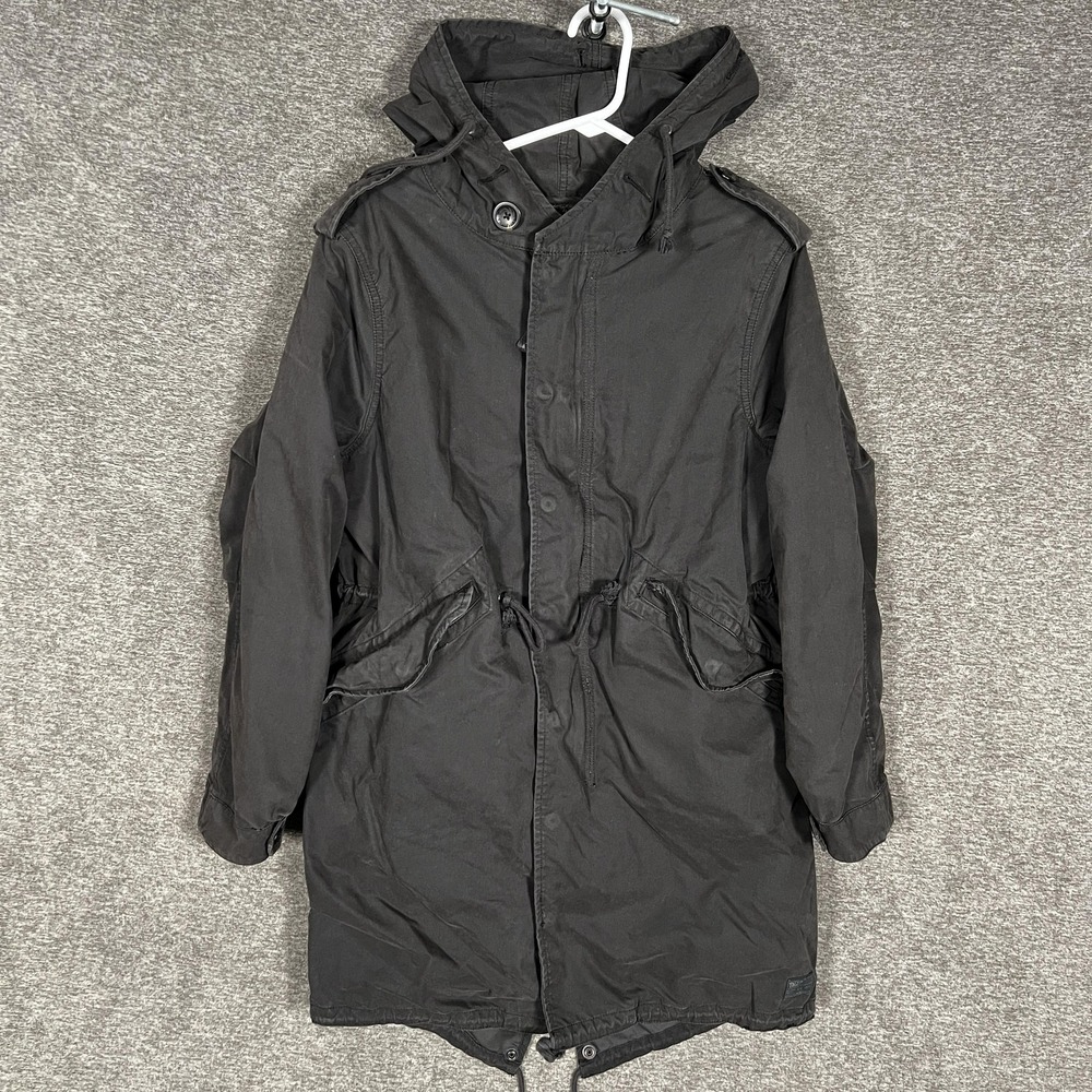 TNA Coat Womens Medium Black‎ Britannia Parka Military Removable Liner Hooded
